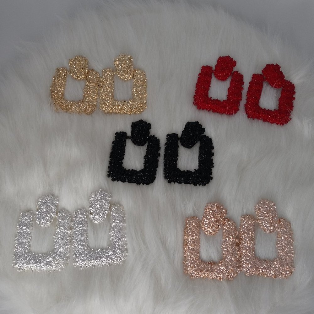 Square Boho Chic Earrings Set Of 5